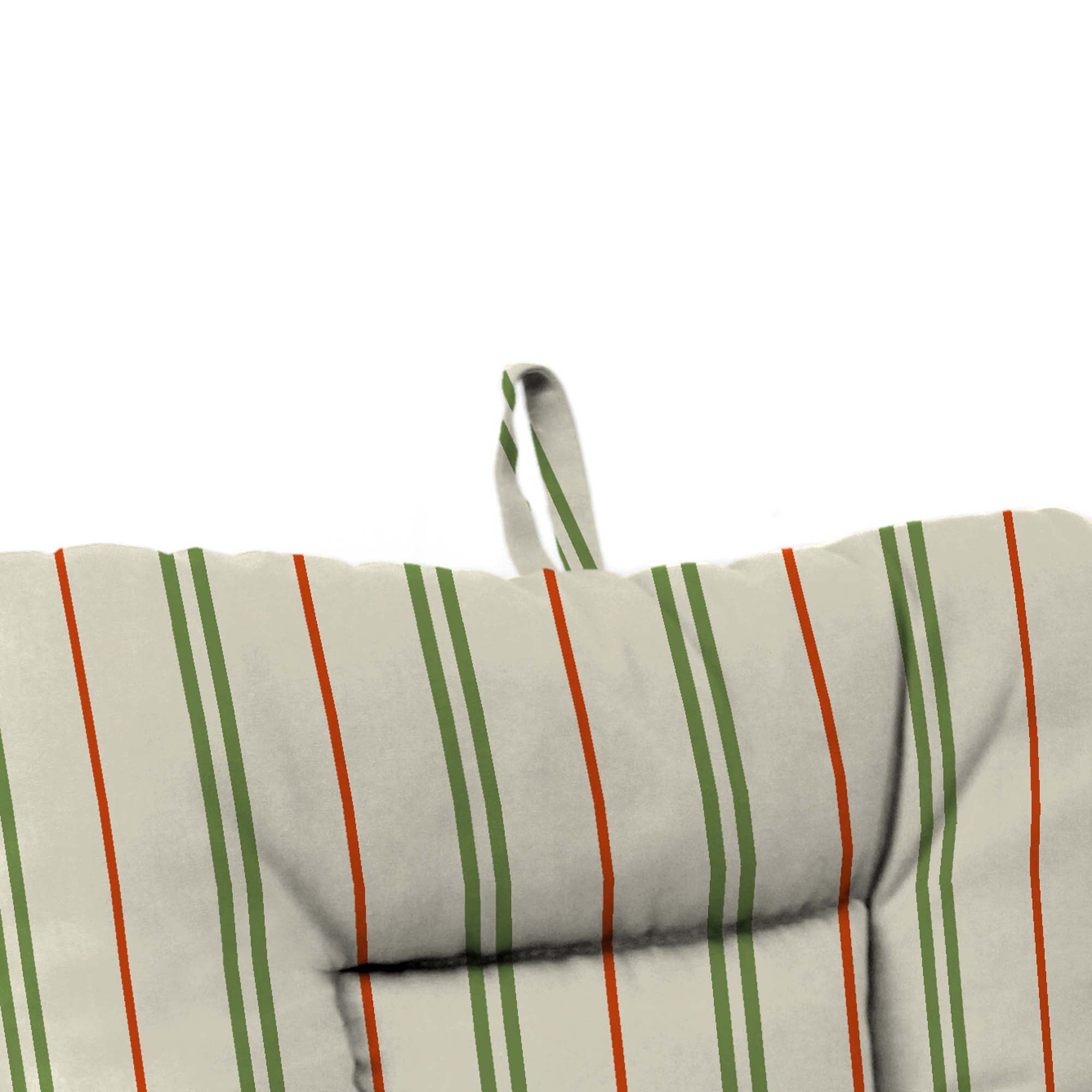 Jordan Manufacturing 38" x 21" Gallan Cedar Grey Stripe Rectangular Outdoor Wrought Iron Chair Cushion with Ties and Hanger Loop