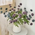 thumbnail image 3 of KGJQ Artificial Pompon Mum, 5 Heads Faux Mini Chrysanthemums Ball, Small Fake Flower Stem for Vase Filler, DIY Bouquet, Autumn Table Centerpiece, Flower Arrangements, 3 of 8