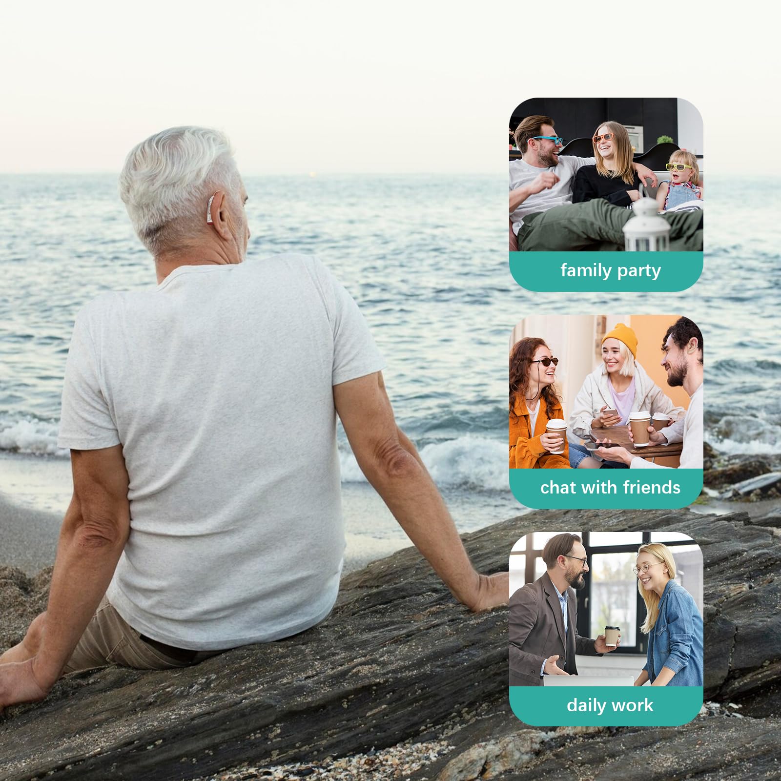 Delmicure Hearing Aids for Seniors, 32-Channel Digital Hearing Aid, Noise Cancelling, Rechargeable, VHP-1913