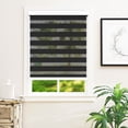 thumbnail image 2 of Zebra Cordless Window Blinds, Dual Layered Light Filtering Roller Shades, Easy Install Blinds, Indoor Home Decor, Pull-Down Shades for Windows, Light Control for Day & Night, Black, 52"W X 72"H, 2 of 7