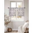 thumbnail image 4 of Haze Blue Leaf Semi Sheer Curtains 45 Inch Length 2 Panels Set, Retro Farmhouse Plant Floral Branch Sheer Kitchen Curtain Privacy Voile Window Curtain for Living Room Bedroom Rod Pocket Drapes, 4 of 7