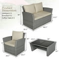thumbnail image 5 of Costway 4PCS Patio Rattan Furniture Set Sofa Table Storage Shelf Khaki Cushion, 5 of 12