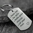 thumbnail image 6 of Call Your Grandma Grandpa Mom Dad Keychain Ornaments Engraved Keychains Be Safe Funny Gift Silver Unique Charm Pendant, 6 of 13