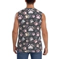 thumbnail image 4 of Balery Colorful Paws Of Dog Camisetas sin mangas para hombre, absorbe la humedad y protege contra el mal olor.-XX-Large, 4 of 7