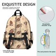 thumbnail image 4 of Football Star Beige Pattern Backpack for School, Cute School Bag with Adjustable Shoulder Straps and Padded Back, 15.25"x11.5"x5.25", 4 of 4