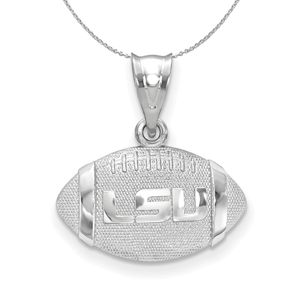 Sterling Silver Louisiana State Football Necklace - 24 inch, Women's
