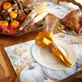 thumbnail image 6 of Fall Placemats Set of 6 Teal Blue Pumpkin Place Mats Thanksgiving Placemat Autumn Harvest Maple Leaf Table Mats for Dining Kitchen Table Holiday Dinner Party Home Fall Decorations 13x19 Inch, 6 of 8