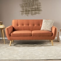 GDF Studio Sofa, Burnt Orange Wood