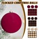 thumbnail image 3 of WAITLOVER Bolas de terciopelo decorativas navideñas, paquete de 12 bolas de plástico flocadas inastillables de 2,4 pulgadas, decoración colgante navideña, 3 of 7