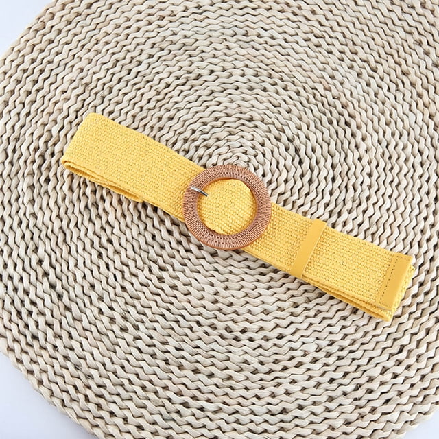 Cinturón de poliéster para mujer, elegante, ajustable, de color sólido, con frenillo bilateral