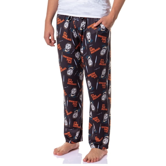 Halloween Horror Movie Men's It's Time Michael Myers Knife All Over Print Sleep Pajama Pants Loungewear Sleepwear