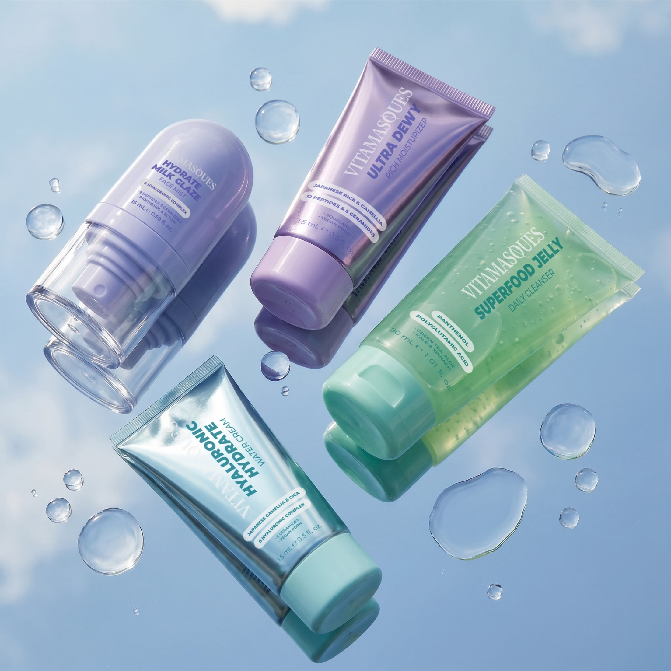 Vitamasques Best of Hydrate Skin Kit for All Skin Types, 4-Piece Set
