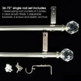 thumbnail image 3 of SKYPLUS LIVING 1-1/8 in Single Window Curtain Rod with Crystal Finial Set,Adjustable36-72 in,Silver, 3 of 10