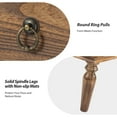 thumbnail image 3 of 27"Tall Farmhouse Wooden 2-drawer End Table with Charging Station Round Ring Pulls End Table Walnut, 3 of 7