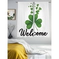 thumbnail image 3 of Happy St. Patrick's Day Sheer Curtains 72 Inch Length 2 Panels Set, Spring Lucky Green Shamrocks Voile Window Treatment Rod Pocket Curtains Sheers Drapes for Bedroom/Living Room/Kitchen 52"x72"x2, 3 of 7
