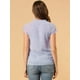 thumbnail image 5 of blusa de gasa con mangas casquillo ligera con volantes para mujer Púrpura S, 5 of 6