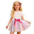 thumbnail image 4 of QTSHPN Ballet Skirt Women Starlight Tutu Dress Party Hair Bow Cute Festive Occasions Fashion Style Skirts for Girl Hot Pink_001 2-4 Years, 4 of 5