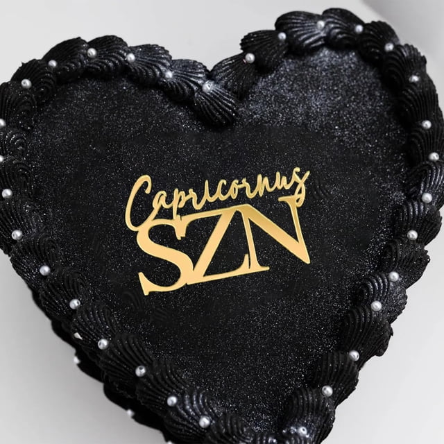 Adorno para tartas Snvpnyd Capricornus SZN, acrílico dorado