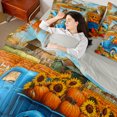 thumbnail image 4 of Homewish Botanical Sunflower Pumpkin 7-Piece Twin Bedding Sets For Teens Boys Girls,Blue Truck Bedding Comforter Set,Happy Autumn Harvest Breathable Sheet Sets,Lightweight Room Decor,Reversible, 4 of 8