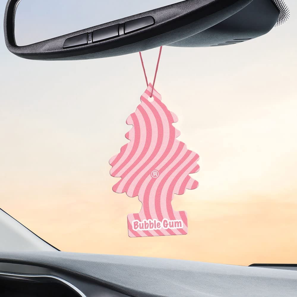 LITTLE TREES Car Air Freshener Hanging Tree Provides Long Lasting Scent for Auto or Home BUBBLE GUM Scent, 24 count