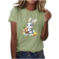 thumbnail image 2 of ClodeEU Women's Easter Print Short Sleeve T Shirt ,Round Neck Fashion Casual Tee Green,Womens Plus XXXL, 2 of 5
