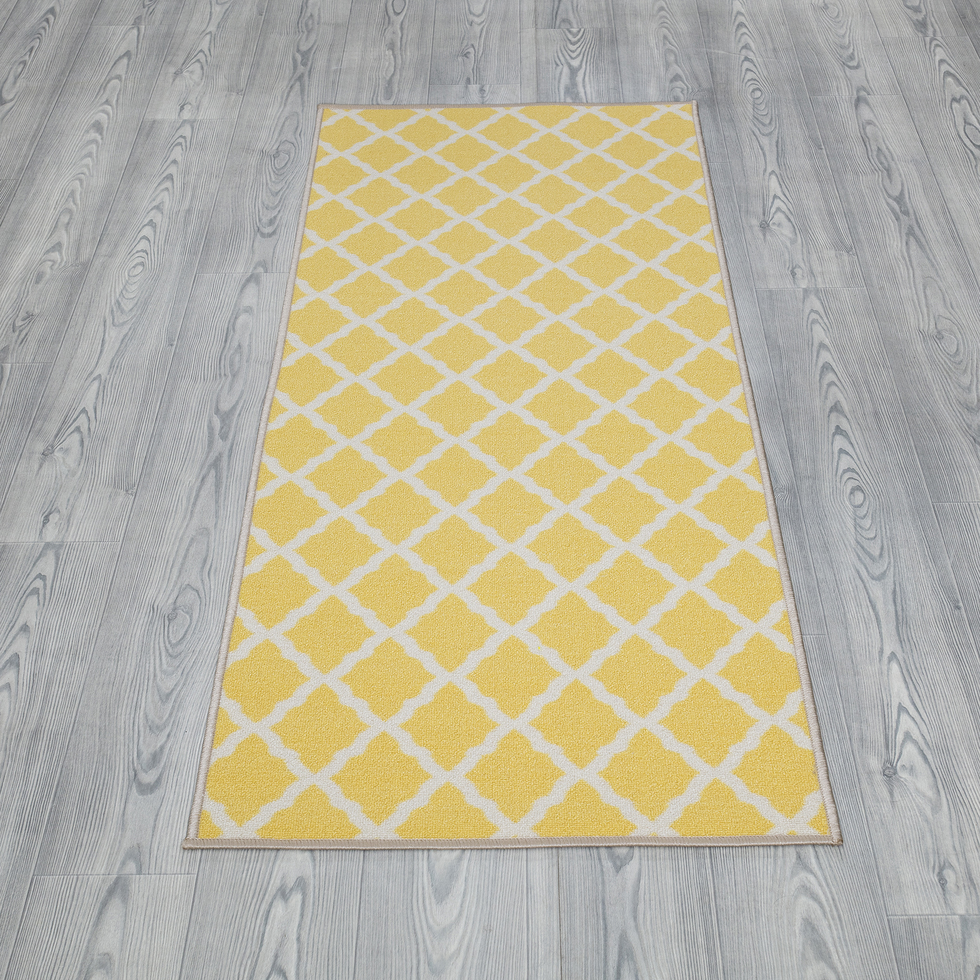 Ottomanson Glamour Moroccan Trellis Runner Rug, Yellow, 2'2"X6