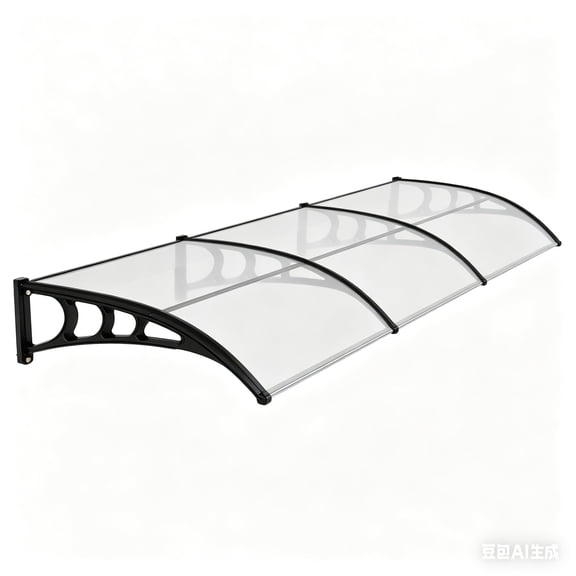 Outdoor Awning for Doors and Windows, Polycarbonate Door Canopy Awning with Reinforced ABS Brackets and Aluminum Bars, Front Door Porch Cover, Exterior Window Awning, Dear