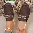 thumbnail image 5 of Dakaela Mules for Women Suede Slip on Flats Shoes Comfortable Closed Toe Backless Dress Slides Loafers 2026 for Business Work Casual Brown 9, 5 of 8