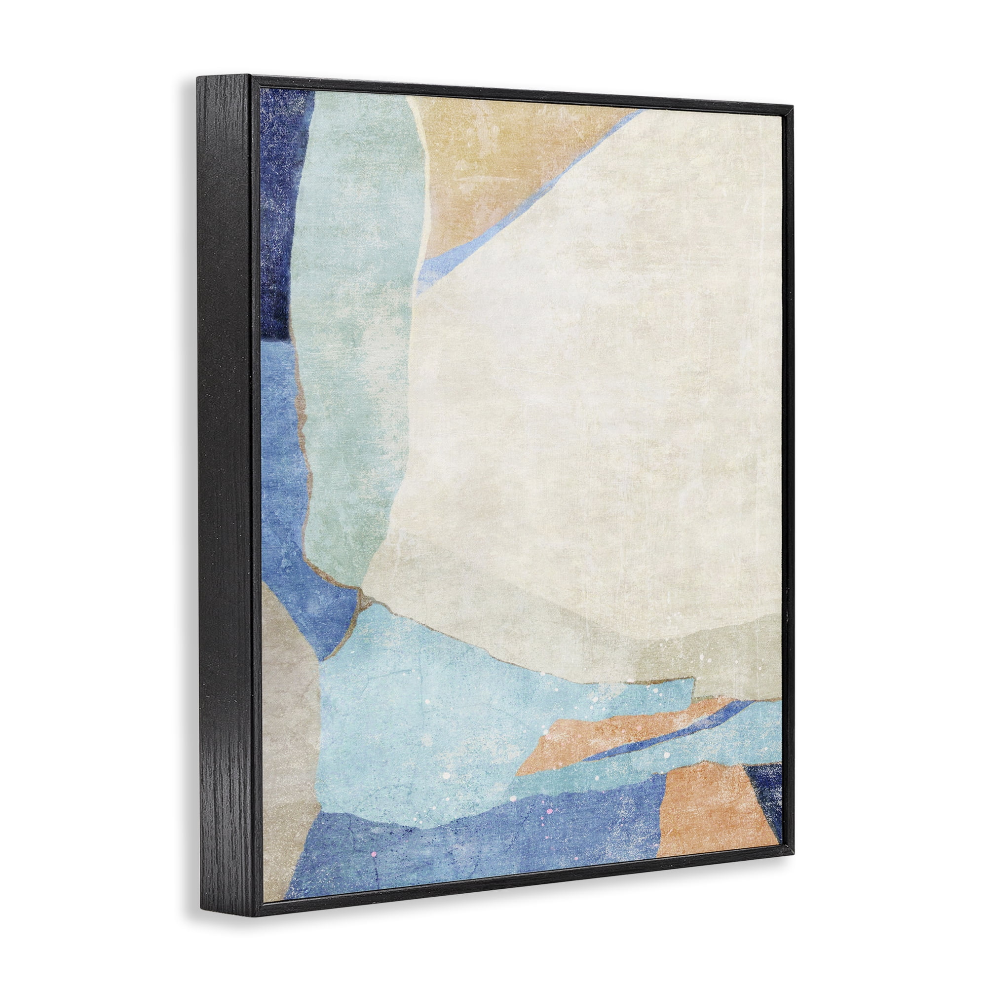 Stupell Industries Geometric Rustic Shapes Abstract Painting Black Framed Art Print Wall Art, 11 x 14