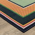 thumbnail image 2 of Woven Trends Compello - HAV03 - Preppy Style, Bordered Pattern, Living Room, Entryway, Office, Pet Friendly & Fade Resistant, High Pile Polypropylene Runner Rug in Green - 2' x 8', 2 of 2