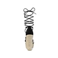 thumbnail image 2 of BLISSFUL STEP Women's Platform Espadrilles Wedge Heel Transparent Straps Sandals Black 7, 2 of 7