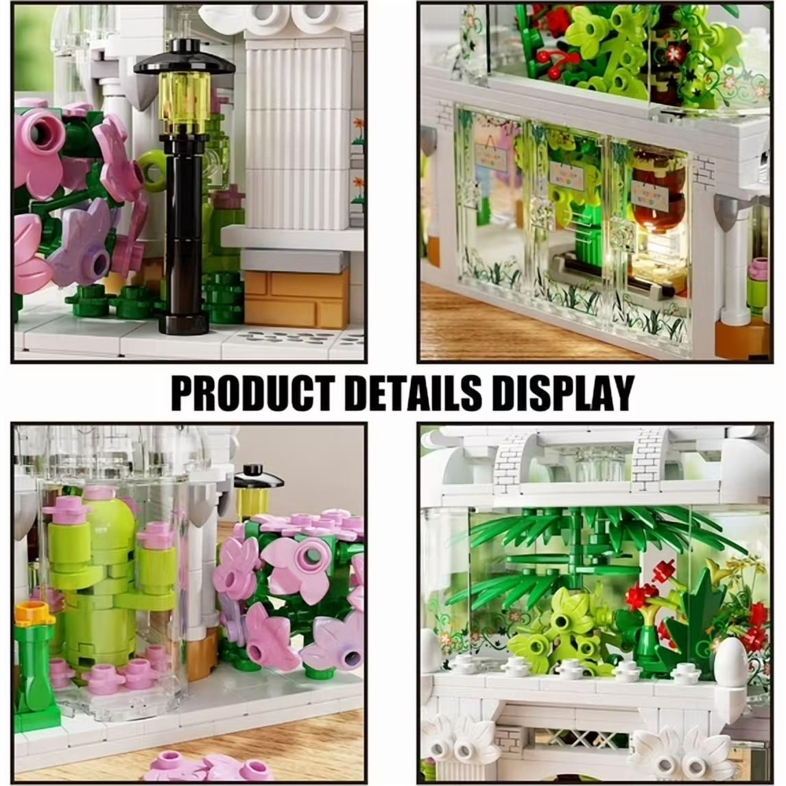 LED Flower House Building Kit, Greenhouse Botanical Model for Hobbyists & Home Decor