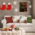 thumbnail image 3 of Christmas Holly Red Berries Poinsettia Throw Pillow Covers Home Sweet Home 18 x 18 Inch Xmas Winter Holiday Cushion Case Decoration for Sofa Couch Set of 4, 3 of 6