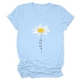 thumbnail image 6 of Trendfront Womens Daisy T-Shirt Flower Graphic Print Tee Crewneck Short Sleeve Summer Loose Fit Casual Pullover Daily Classic Tops, 6 of 8