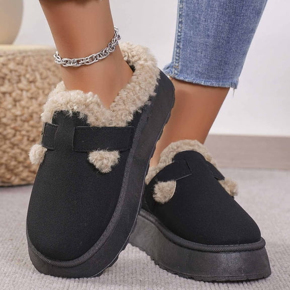 UTTOASFAY Cozy Slippers for Women Casual Closed-toe Slippers Comfortable Soft Sole Thick Warm Home Indoor And Outdoor Slippers Shoes Time and Tr