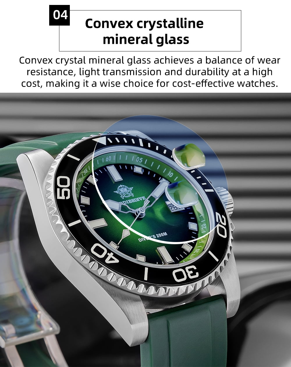 ADDIESDIVE Professional Dive Watch - Japanese Quartz Movement, 200M Waterproof Quartz Watch with Ceramic Rotating Bezel & Super Luminous