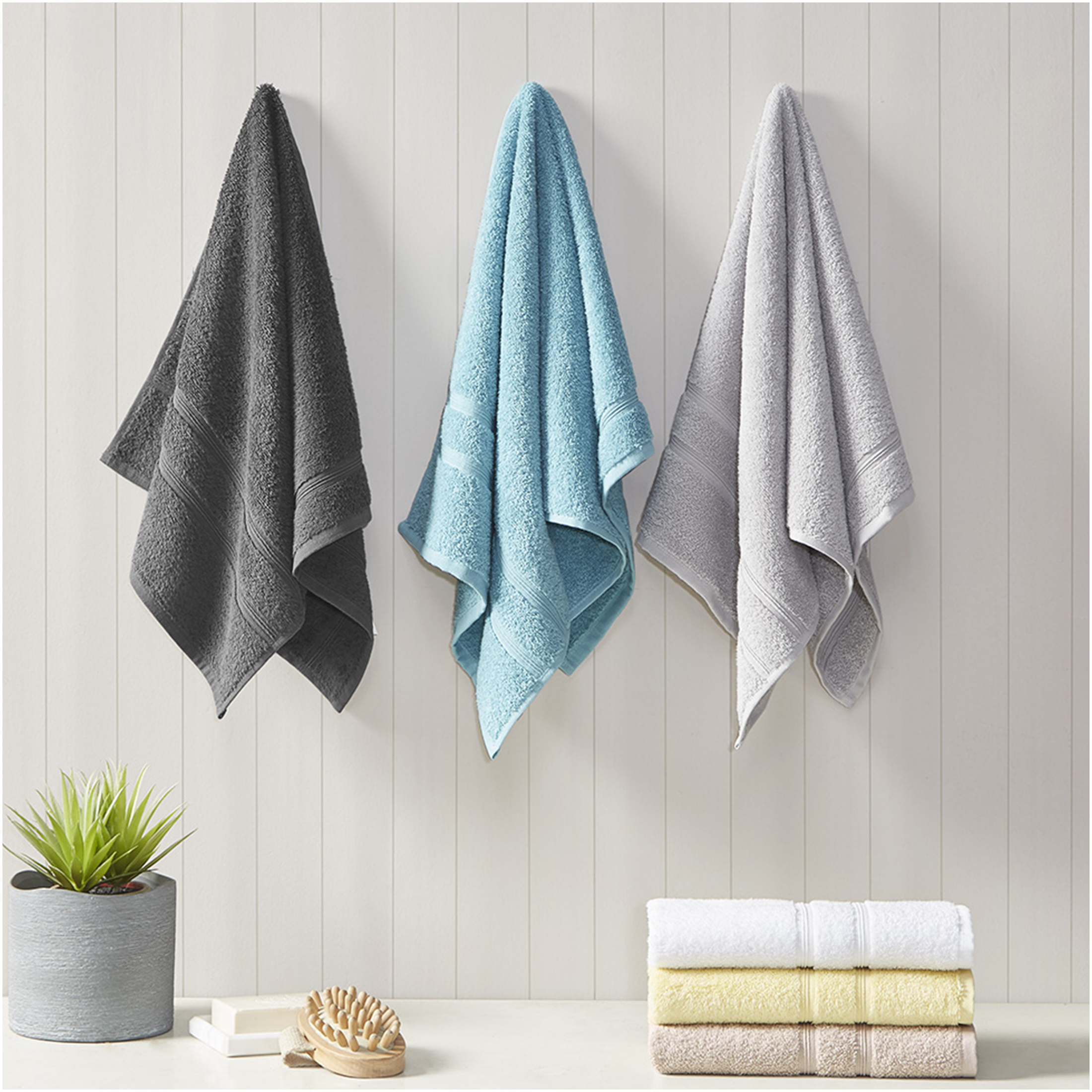 JERFIT Premium 6-Piece Turkish Cotton Bath Towel Set, Soft & Absorbent, Yellow