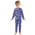thumbnail image 6 of FORMRS Long Sleeve Top and Pants Pajama Set for Niños 2-Piece Sleepwear, Sizes 18M-8Y, Blue Colorful Candies, 6 of 6