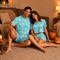 thumbnail image 4 of Halloween Family Matching Pajamas Sets, Halloween Cute Ghost Pumpkin Loungewear, Short Sleeve Top & Elastic Waist Shorts, Halloween Casual Couple PJS Festival for Home Relaxation Wear, 4 of 6