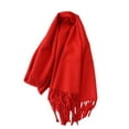 thumbnail image 2 of Cxenplz Women Winter Warm Long Scarf Versatile Simple Scarf Warm Scarf Knit Scarf Christmas Printed, Red, 2 of 3