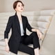 thumbnail image 3 of Traje de mujer de largo medio alto, sencillo, cruzado, de manga larga, con diseño de abanico de diosa, chaqueta ajustada, 3 of 6