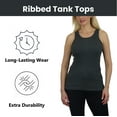 thumbnail image 2 of 3-Pack Women's Regular Fit Cotton Blend Ribbed Tank Tops - Soft Breathable, Gym & Lounge Wear (M-2XL), 2 of 5