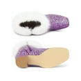 thumbnail image 3 of BLISSFUL STEP Women's Ankle Boots Glitter Faux Fur Square Toe Zipper Chunky Heel Boots Purple 7, 3 of 8