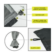 Auto Drive Universal Side Window Suction Cups Grey Curtain Sun Shade 2 Counts , 26 x 19.68
