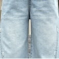 thumbnail image 5 of UACY Girls Y2K Cute Jean Shorts High Waist Baggy Denim Shorts Wide Leg Elastic Waist Summer, 5 of 9