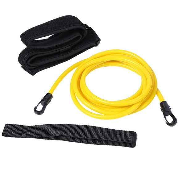 Correa de Entrenamiento de Natación en Piscina Cuerda de Resistencia a con Bolsa de Almacenamiento Yellow 6x9mm 2m