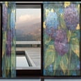 thumbnail image 3 of BZSMCE Window Curtain Panels Set Of 2 In Purple Hydrangeas Printed, 3 of 4