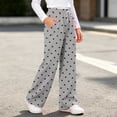 thumbnail image 6 of Sweatpants Women Zaewscy Girls' Polka Dot Drawstring Elastic Waist Wide Leg Casual Sweatpants Gray 11-12 Years, 6 of 7