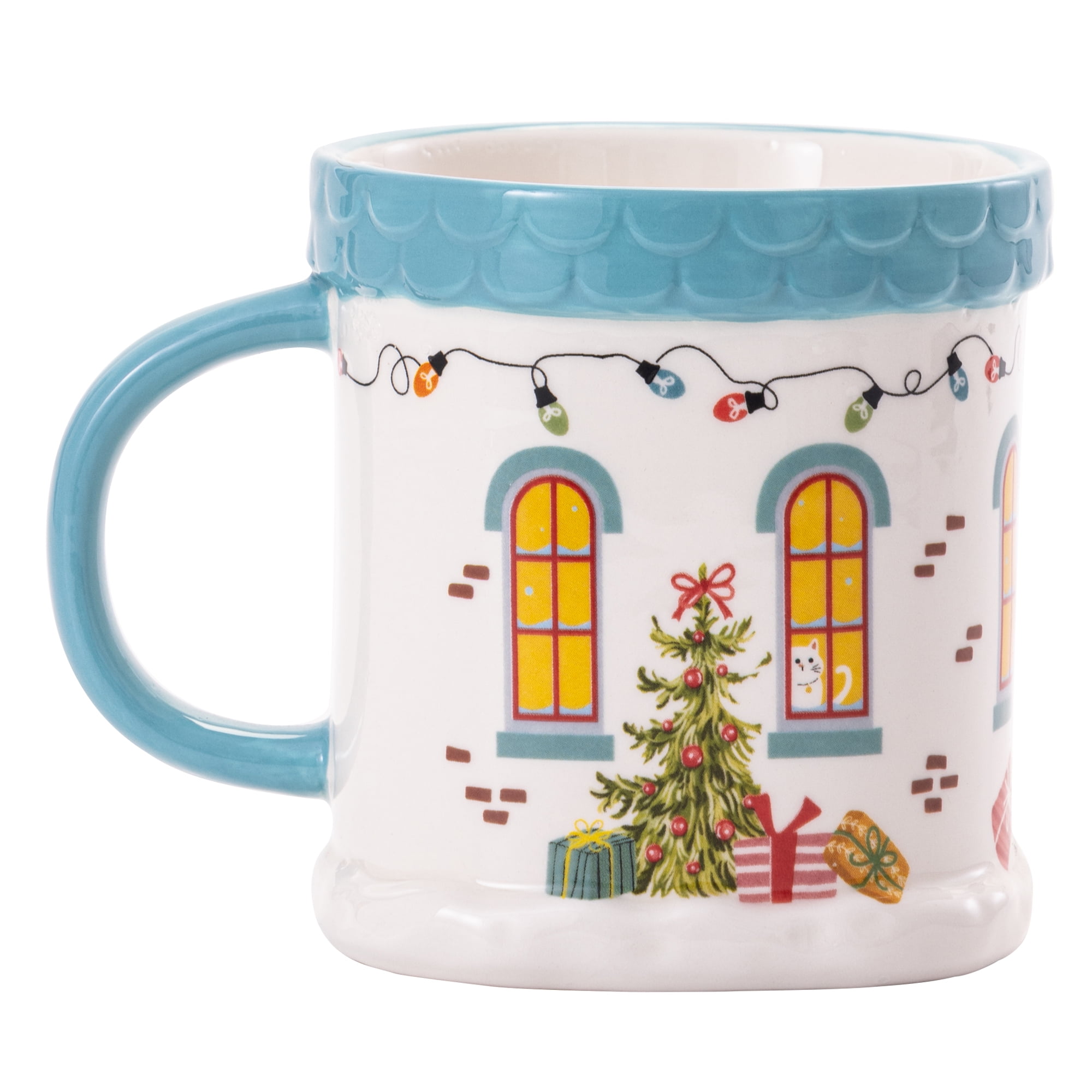 Holiday Time Tasse en céramique en forme de maison, 17,5 oz, 1 pièce Tasse, céramique