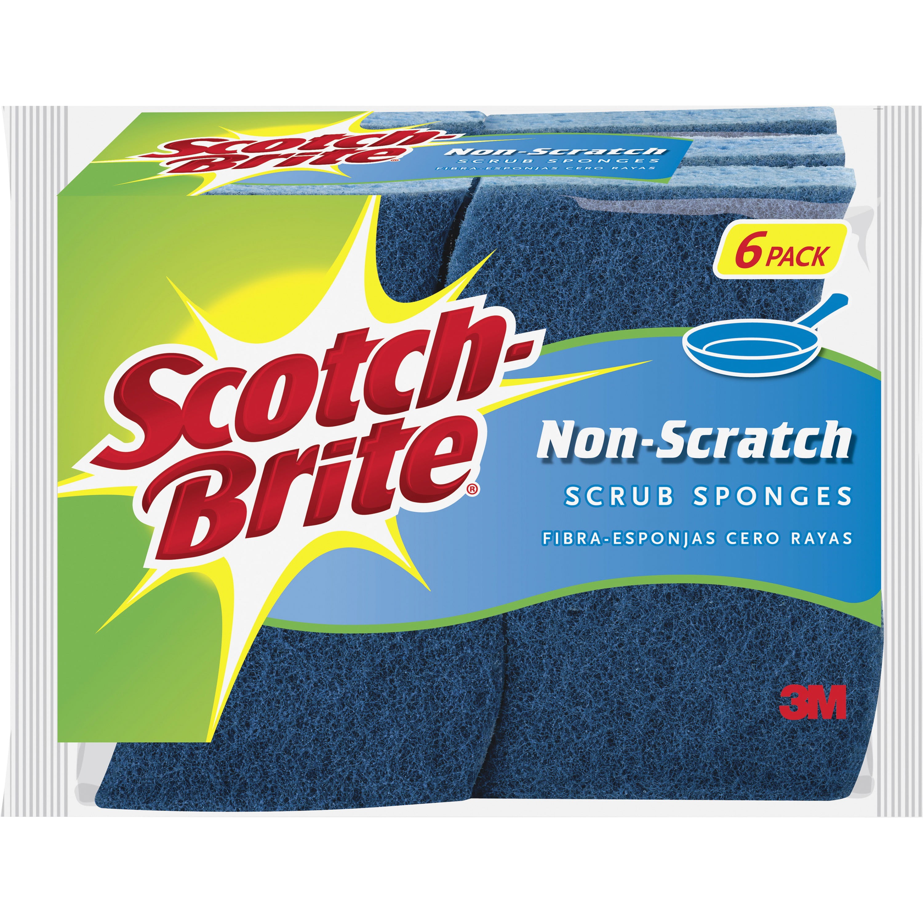 Scotch-Brite Non-Scratch Scrub Sponges 6 Scrub Sponges Lasts 50% Longer than 